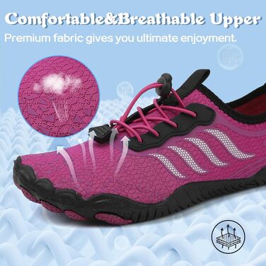 Чоботи для плавання чоловічі та жіночі, аквашузи, шкарпетки для плавання, літні, швидковисихаючі, для серфінгу, розмір 38 EU, фіолетовий