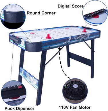 Ігровий стіл HLC 3 в 1: Аір-хокей, шафлборд, кёрлінг, боулінг – 130 см