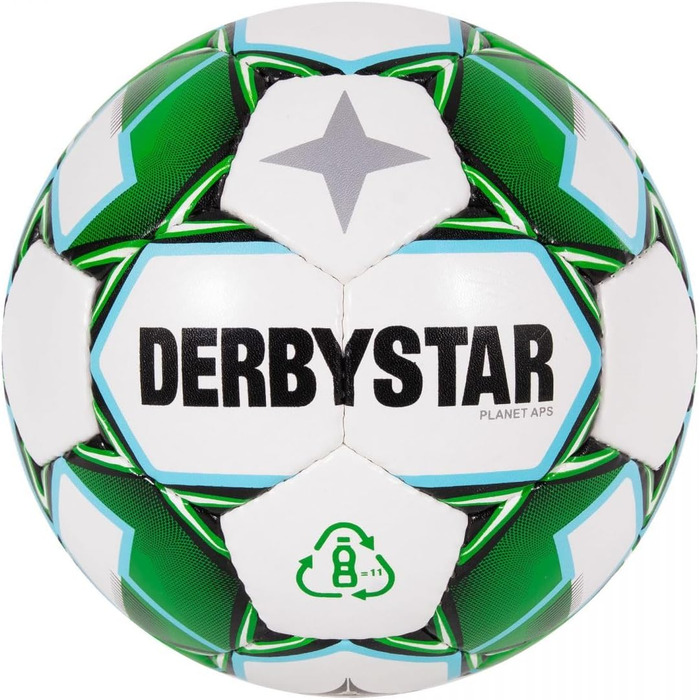 Футбольний м'яч DERBYSTAR Planet APS v21, біло-зелено-чорний, розмір 5