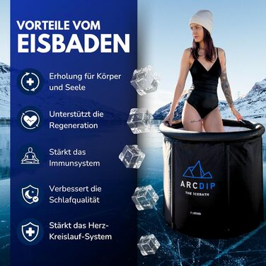 Тоне для заморожування Poolomio® Premium, Ø 80 см, 350 л | Для дому та відпочинку на природі | Комплект з ізольованою кришкою, термометром та сумкою