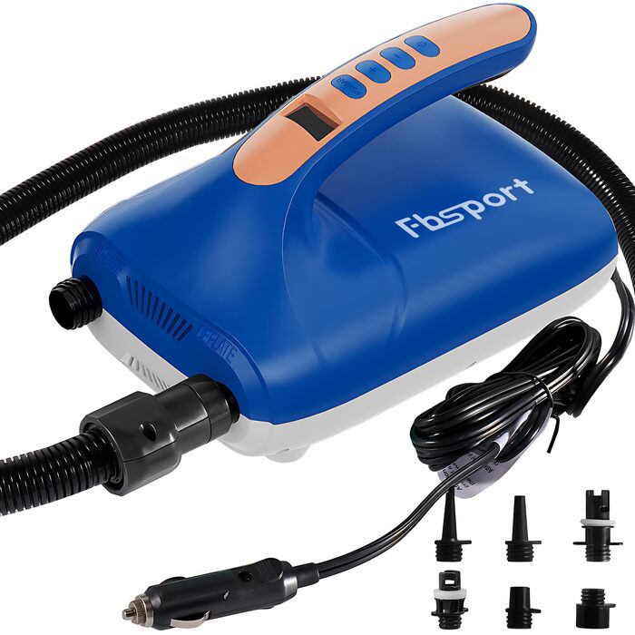 Насос електричний SUP 20 PSI 12V з LCD дисплеєм для дощок, каяків, матраців (Синій)