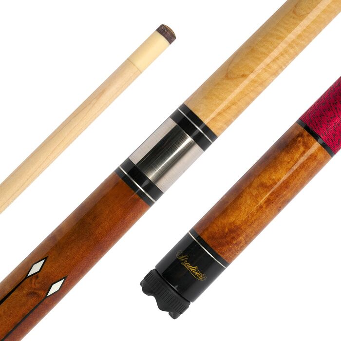 Кий для більярду Stradivari Pool Billard Master-Billiards з канадського клена, 147 см, 550 г, наконечник з шкіри 13 мм