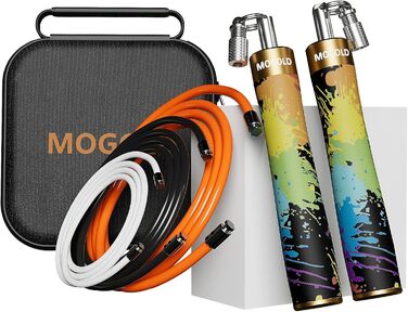 Скакалка для фітнесу Profi Gewichtsspringseil – регульована скакалка з 3 тросами (1/5LB, 1/4LB, 1/2LB), з ручками з шкіри та збільшенням ваги для спалювання жиру, для домашнього фітнесу, боксу T64 Graffiti