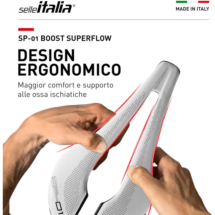 Сідло для велосипеда Selle Italia SP-01 Boost Superflow, біле, унісекс, універсальний розмір