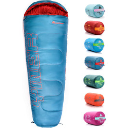 Дитячий спальний мішок Meteor Premium Summer Ultraleicht для кемпінгу та відпочинку на природі. Легкий, комфортний, підходить для дітей та підлітків. Кольори: темно-зелений, зелений, синій, помаранчевий.