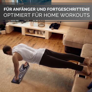 Складне дошка для віджимань 12-в-1 з планом тренувань - Преміум якість [Розроблено в Німеччині] з інструкцією для тренувань