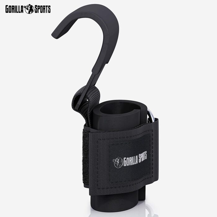 Лямки для тяги GORILLA SPORTS зі сталевим гаком, неопренові напульсники для важкоатлетики та бодібілдингу, 7 мм