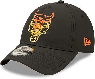Кепка New Era NBA 9FORTY Chicago Bulls з логотипом Stacked, чорна