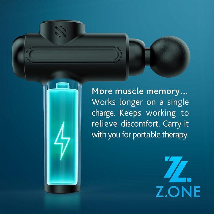 Масажер для м'язів Z.ONE Tiefengewebemassagepistole: глибокий масаж, 4 насадки, USB-C, для спини, ніг, шиї, плечей, всього тіла