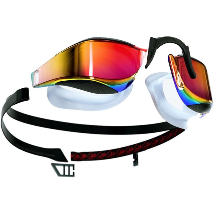 Окуляри для плавання Speedo Fastskin Hyper Elite для дорослих, дзеркальні, унісекс, чорний/сірий/золотий