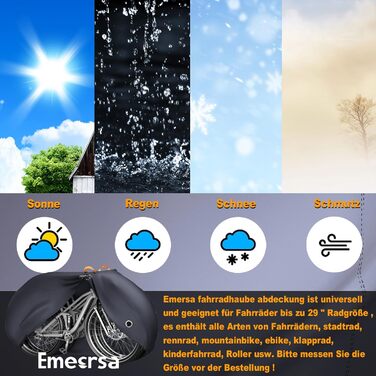 Водонепроникний чохол для велосипеда Emersa 600D Oxford, 180x70x110 см, для 1 велосипеда, темно-синій