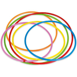 Обручі Hula-Hoop Betzold Sport, набір 6 шт, райдужні, для фітнесу та гімнастики, універсальний розмір, для дітей