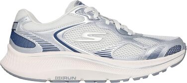 Кросівки Skechers Go Run Consistent 2.0 Volt для жінок (38 EU, срібляна шкіра, темно-синя окантовка)