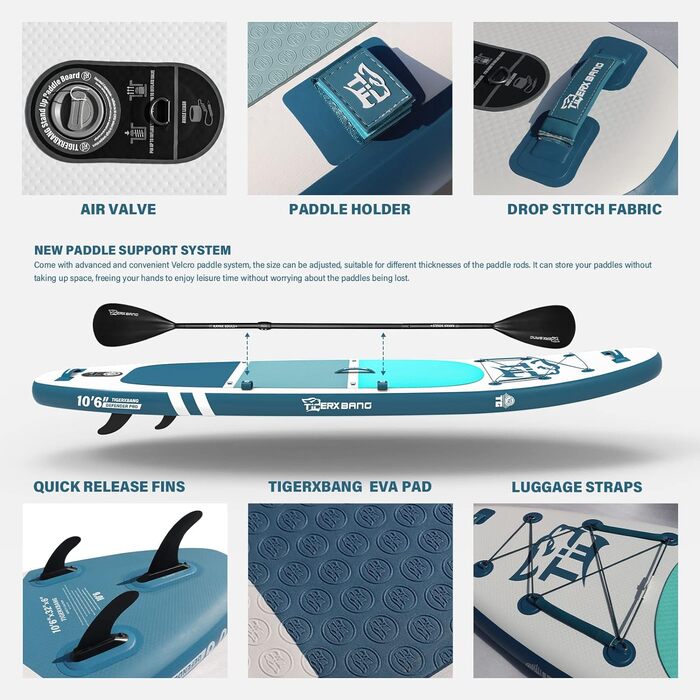 Надувна SUP-дошка TIGERXBANG Defender-Pro для веслування стоячи