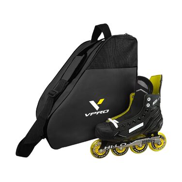 Сумка для ковзанів VPRO: для ковзанярства на льоду та роликів, з ремінцем, чорна