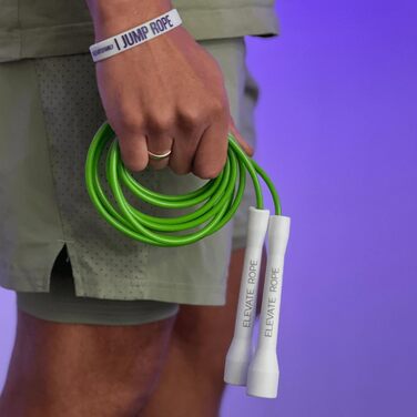 Набір скакалок Elevate Rope: 2 шт. регульовані, з додатком для тренувань. Підходить для дорослих та дітей. Швидкісні та з перлинками. Для занять в приміщенні та на вулиці. Колір: зелений