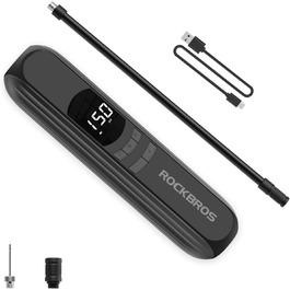 Електрична насос-акумулятор ROCKBROS 2600mAh, 150PSI для авто, мотоциклів, велосипедів, м'ячів з LED підсвіткою та сенсором тиску