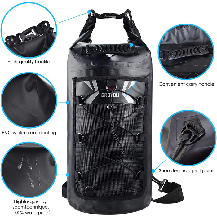 BROTOU Сумка-мішок Dry Bag 20L, водонепроникна, для каякінгу, риболовлі, плавання та водних видів спорту