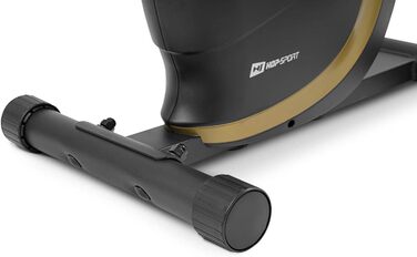 Велотренажер Hop-Sport HS-015H для дому, компактний, для літніх людей, із пульсометром та антиковзаючими педалями, золото