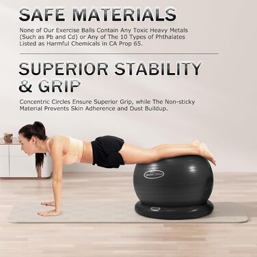 Гімнастичний м'яч BalanceFrom, протиударний, нековзний, з насосом, 90 кг