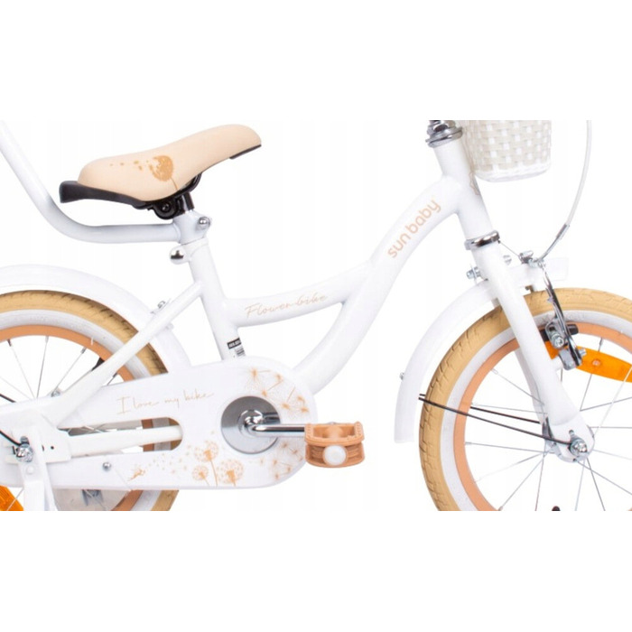 Дитячий велосипед SUN BABY Flower Bike 16 дюймів для дівчинки, біло-бежевий