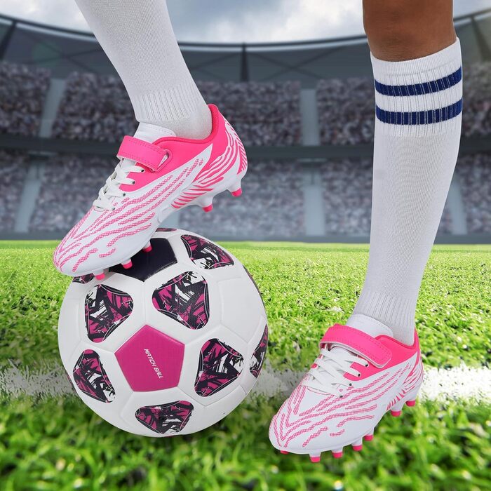 Дитячі футбольні бутси JABASIC для жорсткого поля, розмір 30 EU, білий/рожевий