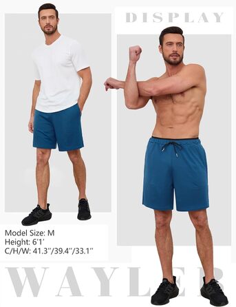 Чоловічі спортивні шорти Soer Activewear з кишенями на блискавці, легкі бавовняні шорти для бігу та відпочинку, кобальтовий синій, розмір S