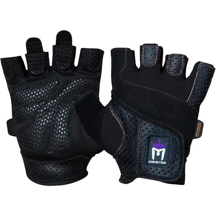 Рукавички для важкої атлетики Meiter Fit Grip з Amara-шкірою (Чорний, XS)