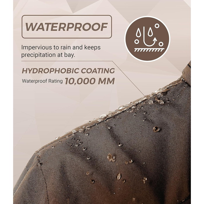 Чоловіча гірськолижна куртка Wantdo з флісовою підкладкою, водонепроникна та дихаюча, з капюшоном, вітрозахисна. Куртка Outdoor, кави, L