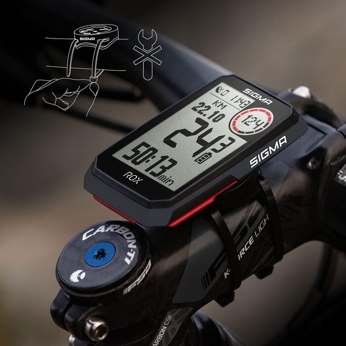Велокомп'ютер SIGMA SPORT ROX 4.0 Чорний, бездротовий, GPS-навігація, висотомір, тримач у комплекті