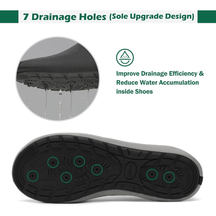 Шкарпетки для душу SAGUARO 7 отворів, швидко сохнуть, не слизькі, для чоловіків та жінок, розмір 36-47 (40/41 EU, сірий)