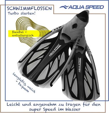 Довгі ласти Aqua Speed для плавання та дайвінгу для дорослих, жіночі та чоловічі, для басейну та снорклінгу, INOX