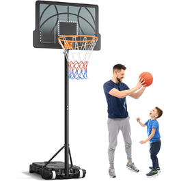 Баскетбольний кошик для дітей Outdoor/Indoor, регульована висота 110-210см, переносна, чорний