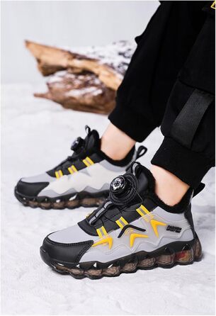 Дитячі зимові черевики Kinder для хлопчиків, антиковзаючі, трекінгові, теплі, зручні, бавовняні, спортивні, для вулиці, розмір 35 EU