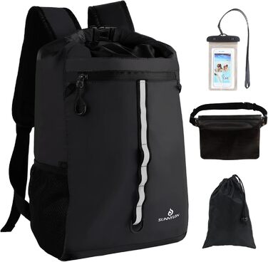 Водонепроникний рюкзак Sunnylon 20L з ролтопом, IPX8, з кишенею для телефону - для плавання, каякінгу, рафтингу, пляжу