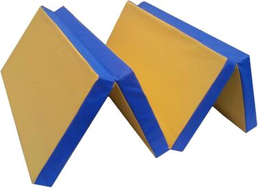 Складний гімнастичний мат NiroSport 200x100x8 см, водонепроникний, червоно-жовтий, для фітнесу, спорту та тренувань