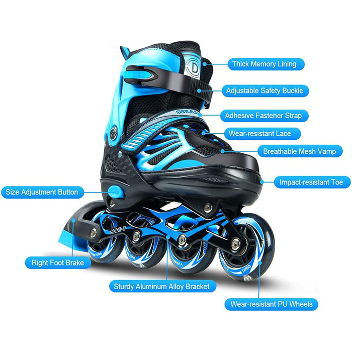 Роликові ковзани Lixada для дітей та підлітків з підсвічуванням, розмір 28-33/34-37/38-41, рожевий колір