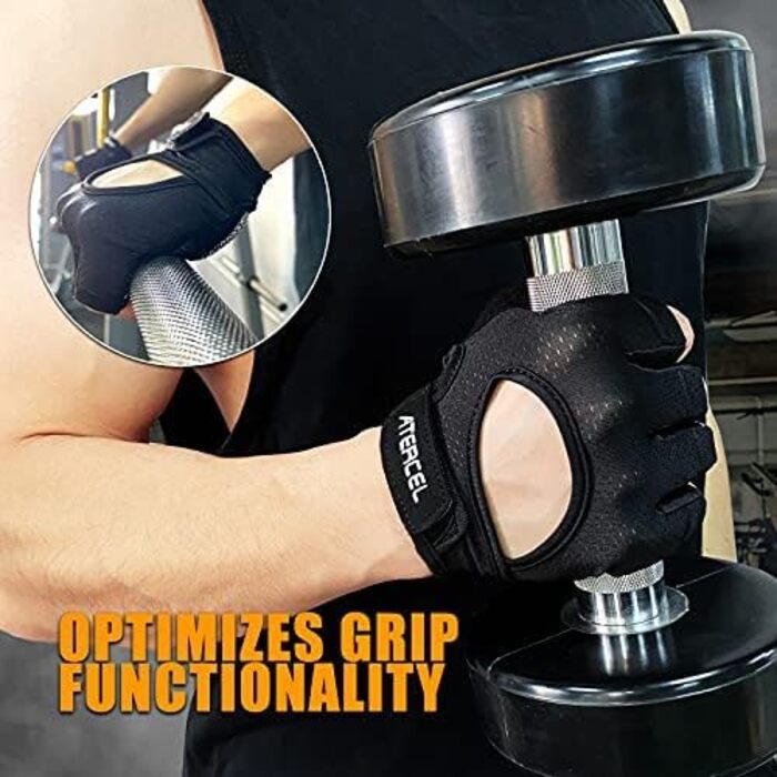 Рукавички для їзди на велосипеді ATERCEL: фітнес, тренування, комфорт (сірий, M)