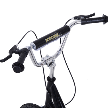 Дитячий самокат HOMCOM 16 дюймовий самокат Kick Scooter з гальмами для дітей від 5 років, кікборд чорний 135x58x92-100 см