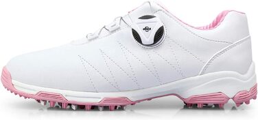 Жіночі гольф-туфлі PGM з антиковзким покриттям та шипами, водонепроникні, білі з мереживом (36 EU, рожеві з мереживом)