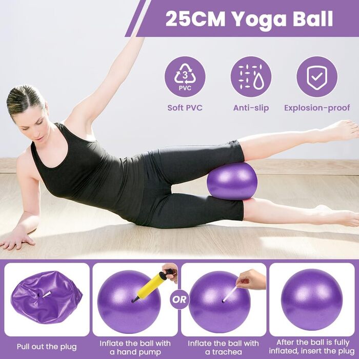 Набір для пілатесу AOOSA: кільце Magic Circle 38 см, 6 шт. для йоги, фітнесу та реабілітації