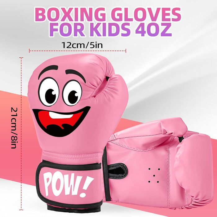Дитячі боксерські рукавички, 4oz - для спарингу, тренувань, MMA, Муай Тай, кікбоксингу та бойових мистецтв (Рожеві)