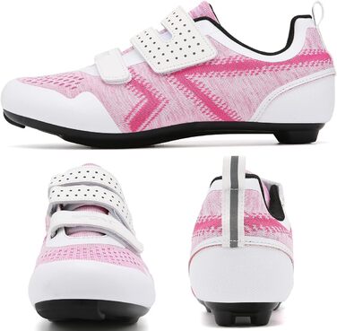 Велотуфлі ULTIANT для їзди в залі та на вулиці, сумісні з Peloton, Look SPD SL Delta, 41 EU, білий/червоний