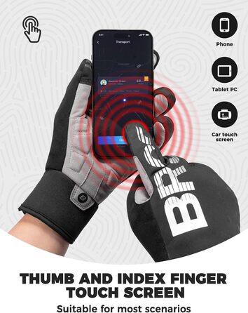 Велосипедні рукавички ROCKBROS для жінок та чоловіків, зимові, Thinsulate, теплі, сенсорні, для MTB, катання, альпінізму, бігу та активного відпочинку (XXL, Thinsulate)