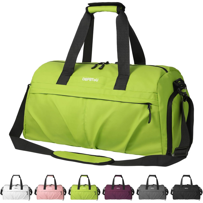 Спортивна сумка для жінок та чоловіків з твердим матеріалом, дорожня сумка з відділенням для взуття, з вентиляційними отворами та вологостійким відділенням, водонепроникна сумка-вікендер, спортивна сумка/сумка для плавання/сауни (Зелена)