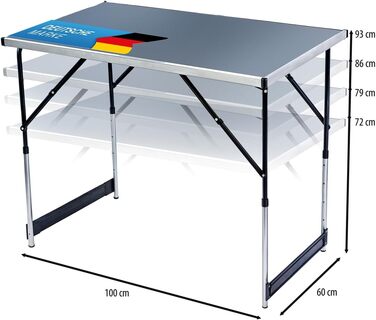 Складаний багатофункціональний стіл GOODS+GADGETS для кемпінгу, ринку, саду: 100 x 60 см, чорний