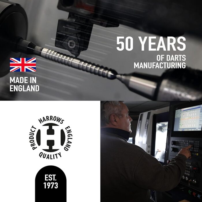 Дартс Harrows SUPERGRIP Black Edition 90% вольфрам, 21-30 г, з наконечником із сталі, комплект із супергріп-шахтами і крилами
