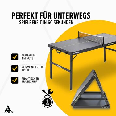 Стіл для пінг-понгу JOOLA Midsize, сучасний дизайн, сітка в комплекті, чорний/зелений