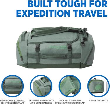 Дорожня сумка Eagle Creek Cargo Hauler 40 л, водостійка, зносостійка, з переробленого поліестеру, 32x56x23 см, сірий