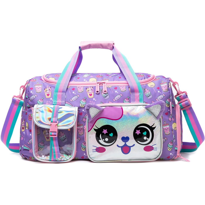 Дитяча спортивна сумка HTgroce для дівчаток з відділенням для взуття. Ідеальна для ночівлі, балету, танців, спорту та подорожей.